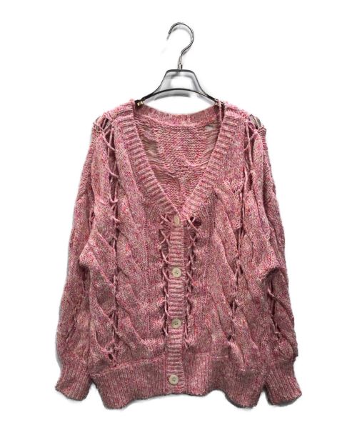 JANCIDIUM（ジャンシドゥーム）JANCIDIUM (ジャンシドゥーム) EMIN CABLE KNIT ピンク サイズ:FREEの古着・服飾アイテム
