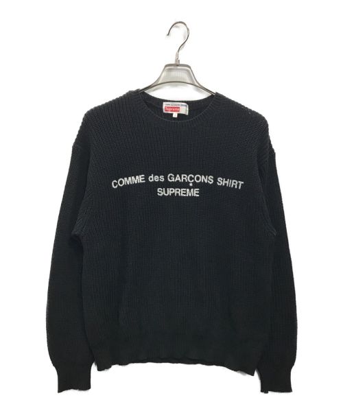 SUPREME（シュプリーム）Supreme (シュプリーム) COMME des GARCONS SHIRT (コムデギャルソンシャツ) コラボコットンニット ブラック サイズ:Sの古着・服飾アイテム