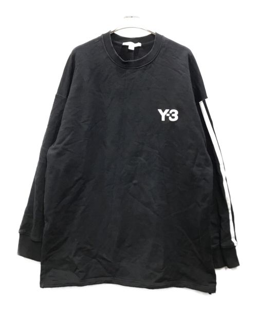 Y-3（ワイスリー）Y-3 (ワイスリー) 22SS オーバーサイズ 3ライン クルーネック スウェット ブラック サイズ:2XLの古着・服飾アイテム