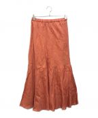 1er Arrondissement）の古着「ウォッシュリネンマーメイドスカート」｜オレンジ