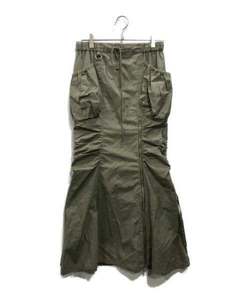 SLY（スライ）SLY (スライ) 24SS OPEN ZIP MERMAID CARGO スカート オリーブ サイズ:2の古着・服飾アイテム