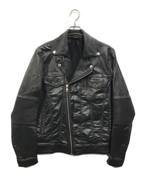 DIESEL（ディーゼル）DIESEL (ディーゼル) コーティングライダースジャケット ブラック サイズ:Lの古着・服飾アイテム