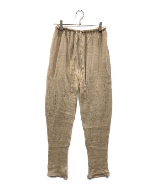 GASA*（ガサ）GASA* (ガサ) 森の住人 Lace knit leggings レースニットレギンス ニットパンツ ベージュ サイズ:Fの古着・服飾アイテム