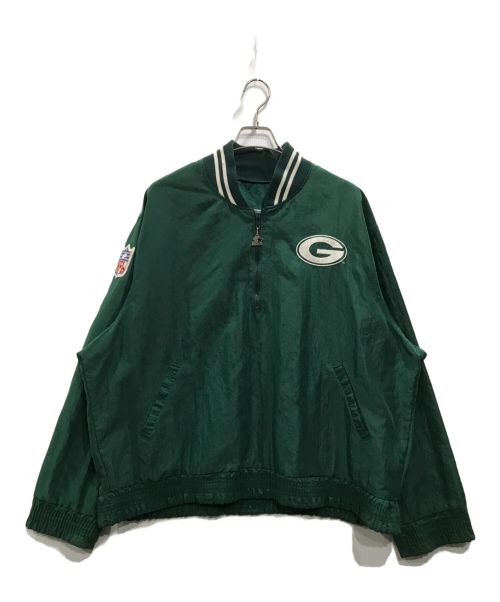 NFLPROLINE STARTER（‐）NFLPROLINE STARTER (‐) ハーフジップ ナイロンジャケット グリーン サイズ:XLの古着・服飾アイテム
