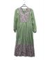 sara mallika（サラマリカ）の古着「Cotton Double Flower Print Dress ドレスワンピース」｜パープル×グリーン
