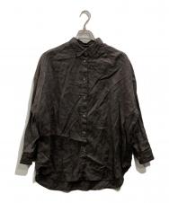 Spick and Span (スピック＆スパン) 80リネンカシュクールビッグシャツ ブラウン サイズ:F