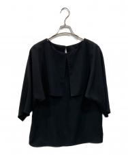 23区 (ニジュウサンク) ストレッチジョーゼット ケープデザイン カットソー ブラック サイズ:SIZE 44