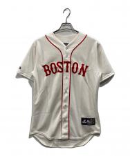 Majestic Athletic (マジェスティック アスレティック) BOSTON RED SOX D・ペドロイア ゲームシャツ(ダスティン・ペドロイア) ホワイト×レッド サイズ:S