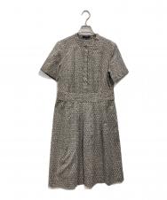 BURBERRY LONDON (バーバリーロンドン) デイジープリントワンピース ブラック×ベージュ サイズ:40