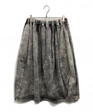 BLACK COMME des GARCONS (ブラックコムデギャルソン) 20SS ケミカルウォッシュデニムスカート グレー サイズ:S