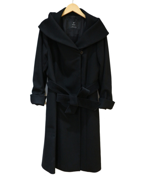 中古 古着通販 Ined イネド ベルテッドビッグカラーコート ブラック サイズ Size 13 ブランド 古着通販 トレファク公式 Trefac Fashion