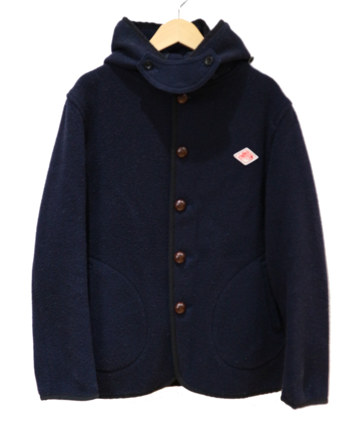 中古 古着通販 Danton ダントン ウールモッサくるみボタンシングルフーデットコート ネイビー サイズ Size 38 ブランド 古着通販 トレファク公式 Trefac Fashion