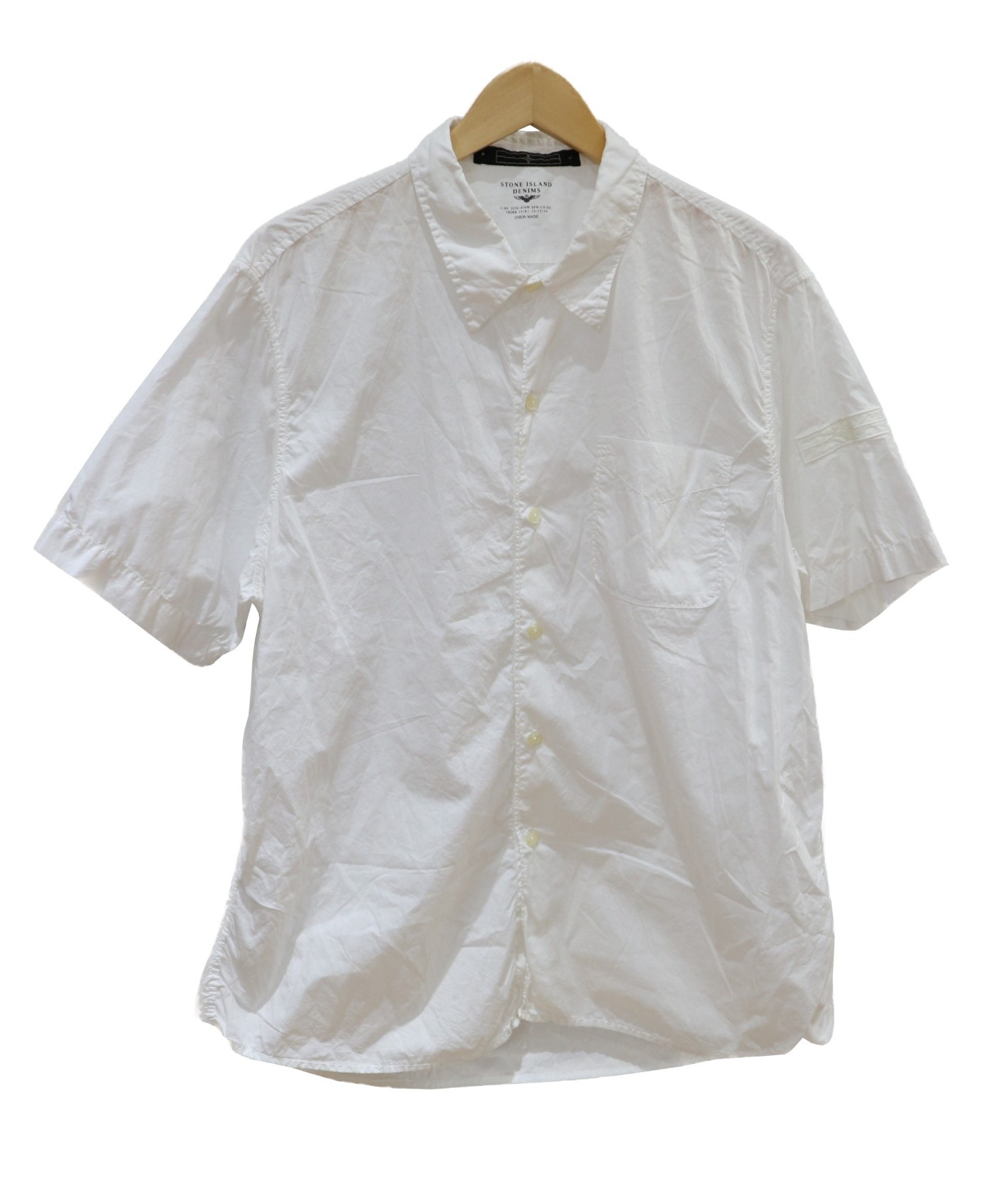 中古 古着通販 Stone Island Denim ストーンアイランドデニム 半袖シャツ ホワイト サイズ Xl ブランド 古着通販 トレファク公式 Trefac Fashion