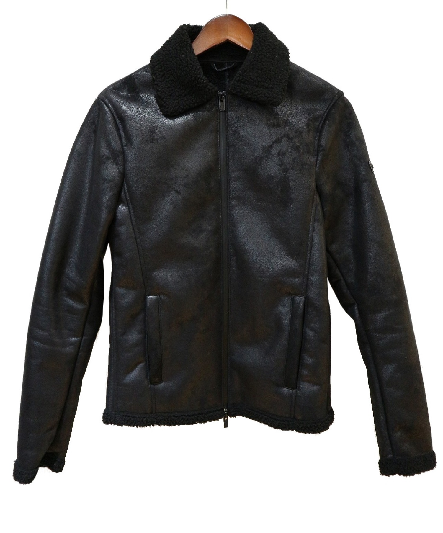 中古 古着通販 Armani Exchange アルマーニエクスチェンジ ムートンジャケット ブラック サイズ Xs ブランド 古着通販 トレファク公式 Trefac Fashion