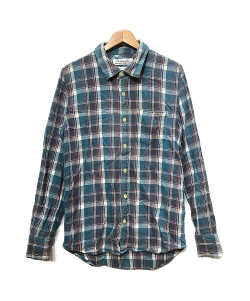 REMI RELIEF（レミレリーフ）REMI RELIEF (レミレリーフ) コットンチェックシャツ ブルー サイズ:Mの古着・服飾アイテム