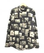 Paul Smith COLLECTION（ポールスミスコレクション）の古着「ポートレイトプリントシャツ」｜ブラック