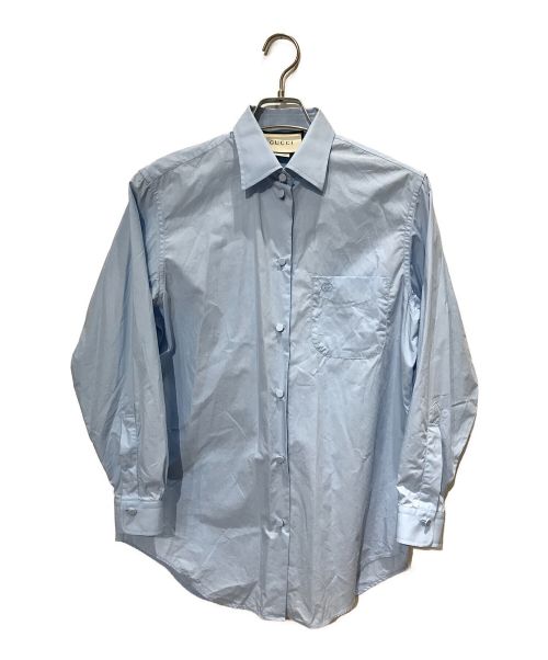 GUCCI（グッチ）GUCCI (グッチ) 22SS シーアイランドコットン オーバーサイズ シャツ スカイブルー サイズ:36の古着・服飾アイテム