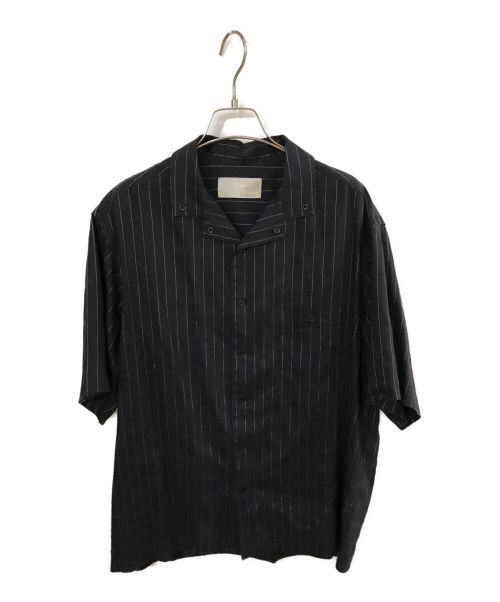 Milok（ミロック）Milok (ミロック) ストライプシャツ ネイビー サイズ:48の古着・服飾アイテム