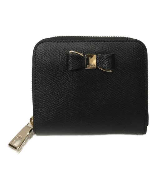 FURLA（フルラ）FURLA (フルラ) ラウンドジップリボン財布 ブラックの古着・服飾アイテム