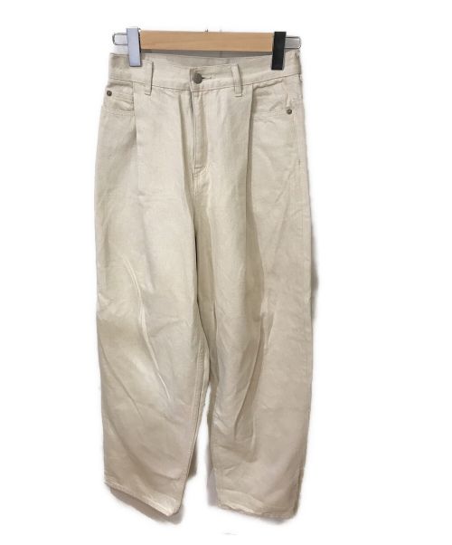 AP STUDIO（エーピーストゥディオ）AP STUDIO (エーピーストゥディオ) ハイウエストタックパンツ アイボリー サイズ:36の古着・服飾アイテム