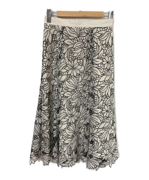 JUSGLITTY（ジャスグリッティー）JUSGLITTY (ジャスグリッティー) エアリー刺繍スカート アイボリー サイズ:2の古着・服飾アイテム