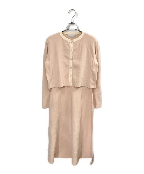 CELFORD（セルフォード）CELFORD (セルフォード) BI COLOR CARDIGAN＆KNIT DRESS ピンク サイズ:Fの古着・服飾アイテム