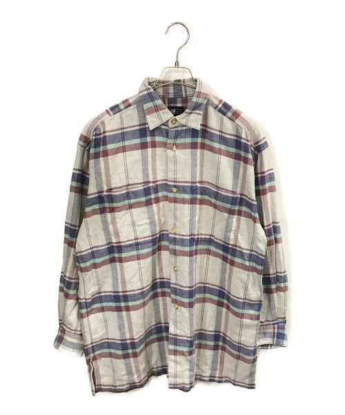 ISSEY MIYAKE（イッセイミヤケ）ISSEY MIYAKE (イッセイミヤケ) チェックシャツ グレー サイズ:Mの古着・服飾アイテム