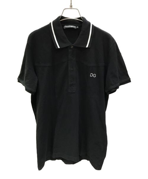 DOLCE & GABBANA（ドルチェ＆ガッバーナ）DOLCE & GABBANA (ドルチェ＆ガッバーナ) ポロシャツ ブラック サイズ:50の古着・服飾アイテム
