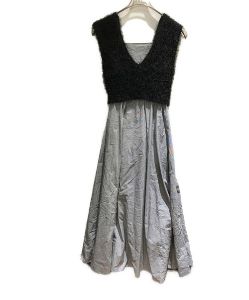 Snidel（スナイデル）Snidel (スナイデル) ファーライクニットベスト&キャミワンピース ブラック サイズ:1の古着・服飾アイテム