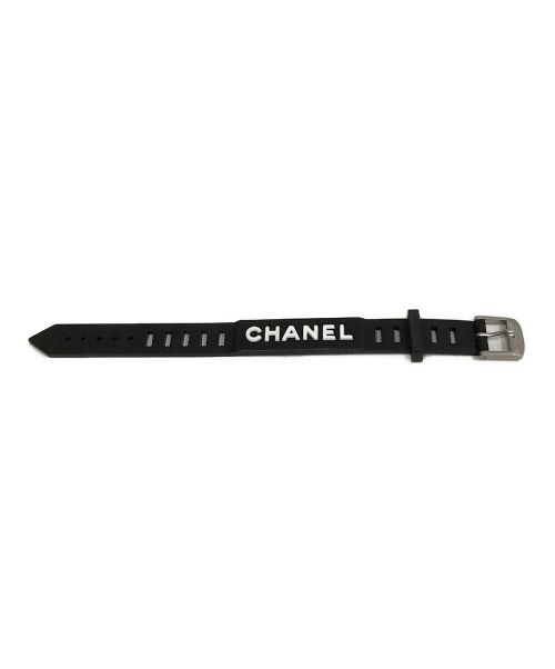 CHANEL（シャネル）CHANEL (シャネル) ラバーロゴブレスレット ブラックの古着・服飾アイテム