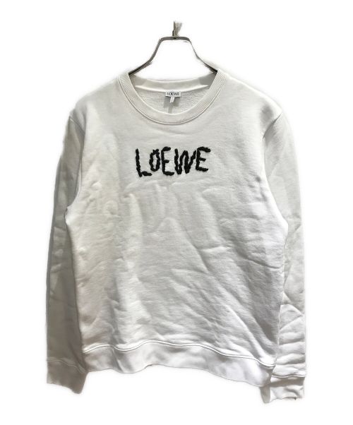 LOEWE（ロエベ）LOEWE (ロエベ) Embroidered Crew Neck ロゴ刺繍スウェット ホワイト サイズ:Mの古着・服飾アイテム