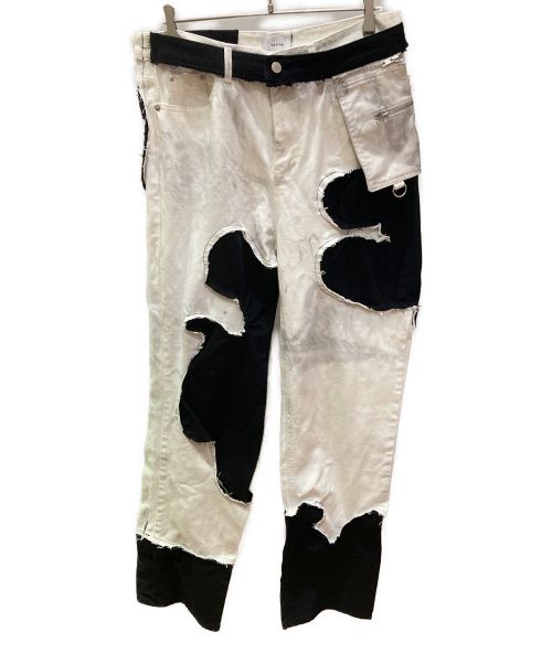 region（リージョン）region (リージョン) chaos pants ホワイト×ブラック サイズ:Lの古着・服飾アイテム