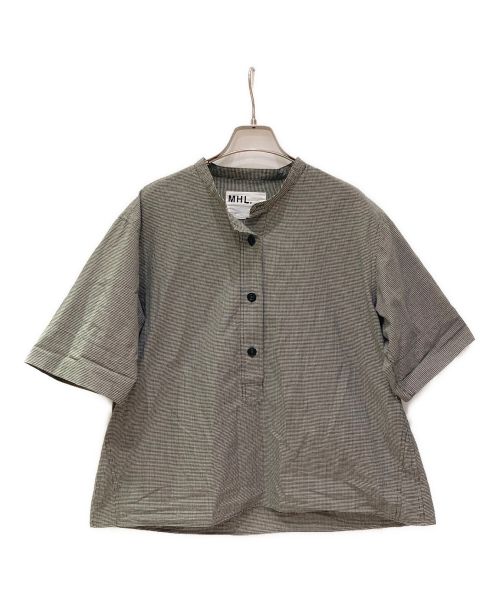 MHL（エムエイチエル）MHL (エムエイチエル) TINY GINGHAM COTTONシャツ グレー サイズ:1の古着・服飾アイテム