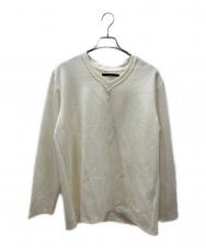 AKM (エーケーエム) DUALWARM MOIST PONTI L/S CREW Vネックニット ホワイト サイズ:OL