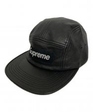 Supreme (シュプリーム) Leather Camp Cap ブラック