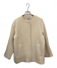 U.A. GreenLabelRelaxing (ユナイテッドアローズグリーンレーベル リラクシング) ノーカラー ミドル コート アイボリー サイズ:36