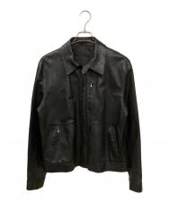 Salvatore Ferragamo (サルヴァトーレ フェラガモ) シングルライダースレザージャケット ブラック サイズ:50