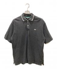 LACOSTE (ラコステ) 配色リブニットインディゴポロシャツ ブラック サイズ:L