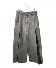 DIESEL (ディーゼル) カットオフデニムワイドパンツ グレー サイズ:26