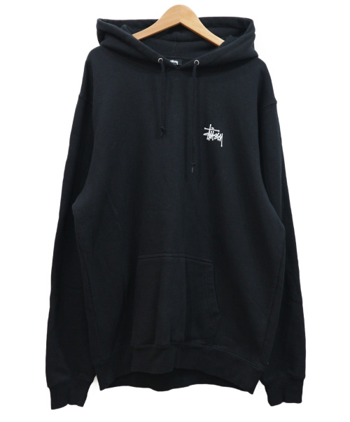中古 古着通販 Stussy ステューシー ロゴプリントプルオーバーパーカー ブラック ホワイト サイズ Xl ブランド 古着通販 トレファク公式 Trefac Fashion