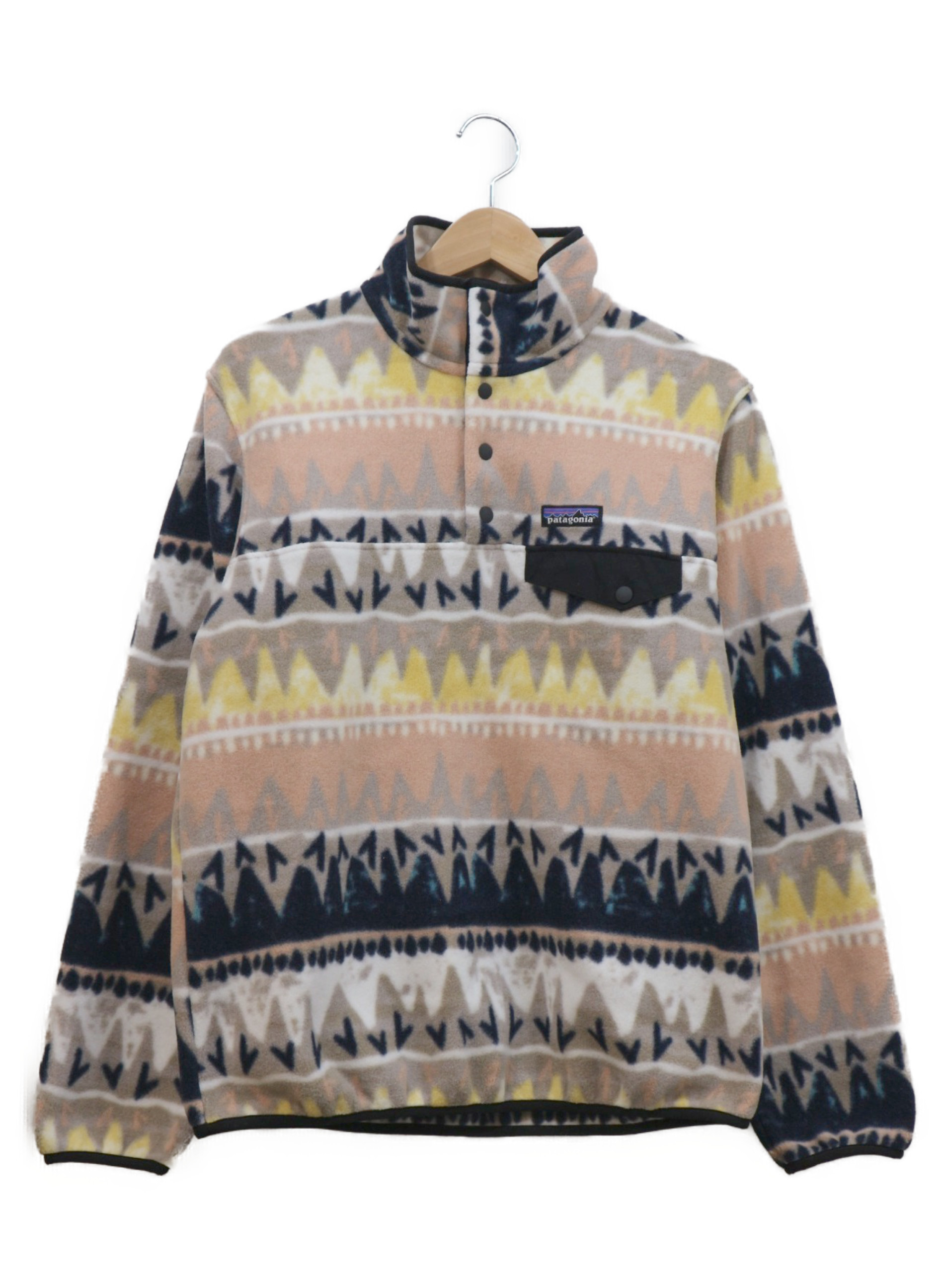 中古 古着通販 Patagonia パタゴニア ライトウェイトシンチラスナップtプルオーバー ベージュ ネイビー サイズ S sp19 ブランド 古着通販 トレファク公式 Trefac Fashion