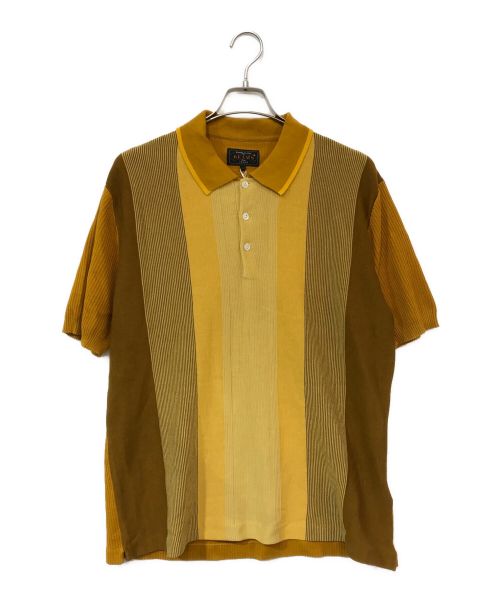 BEAMS PLUS（ビームスプラス）BEAMS PLUS (ビームスプラス) コットンニットストライプポロシャツ イエロー サイズ:Lの古着・服飾アイテム