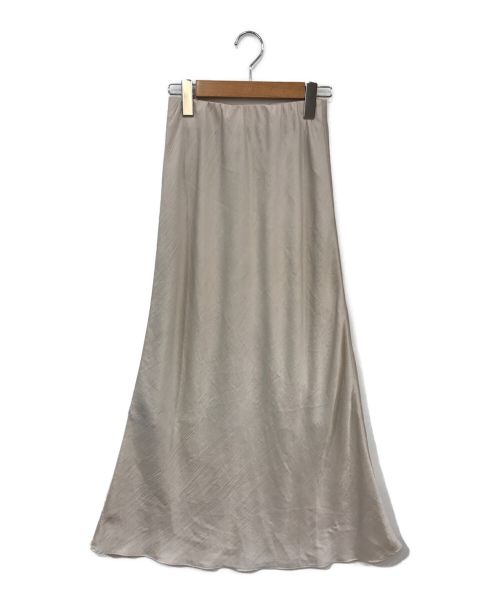Noble（ノーブル）Noble (ノーブル) ナローAラインサテンスカート ベージュ サイズ:36の古着・服飾アイテム