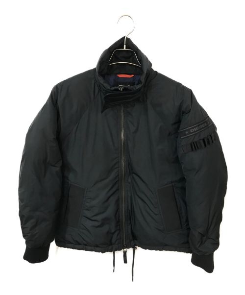 DIESEL（ディーゼル）DIESEL (ディーゼル) インナーショルダーストラップダウンジャケット ブラック×オレンジ サイズ:Sの古着・服飾アイテム