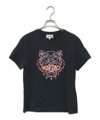 KENZO（）の古着「タイガープリントTシャツ」｜ブラック×ピンク