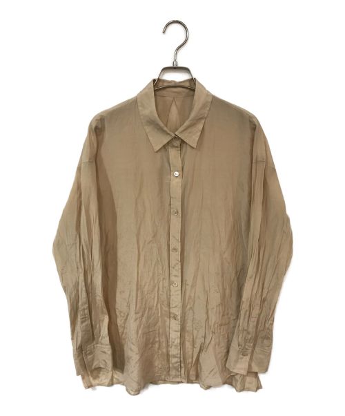 Noble（ノーブル）Noble (ノーブル) シルキーコットンスプリングカラーシャツ ベージュ サイズ:記載なしの古着・服飾アイテム