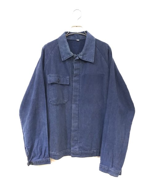 USED（ユーズド）USED (ユーズド) コットンツイルフレンチワークジャケット ネイビー サイズ:50(L-XL相当)の古着・服飾アイテム