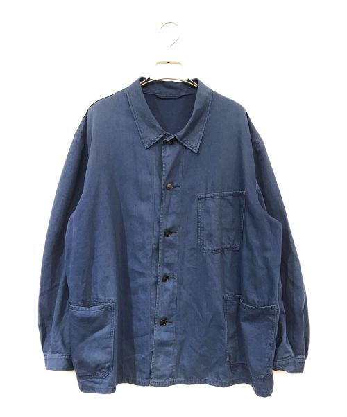USED（ユーズド）USED (ユーズド) コットンツイルフレンチワークジャケット ネイビー サイズ:記載なし(XL相当)の古着・服飾アイテム