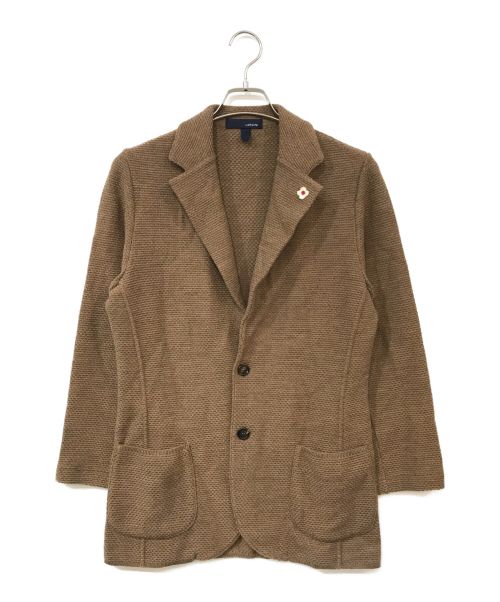 LARDINI（ラルディーニ）LARDINI (ラルディーニ) ニットテーラードジャケット ブラウン サイズ:Sの古着・服飾アイテム