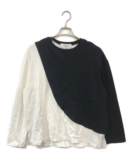 CULLNI（クルニ）CULLNI (クルニ) ポンチラウンド切替プルオーバー ブラック×ホワイト サイズ:1の古着・服飾アイテム